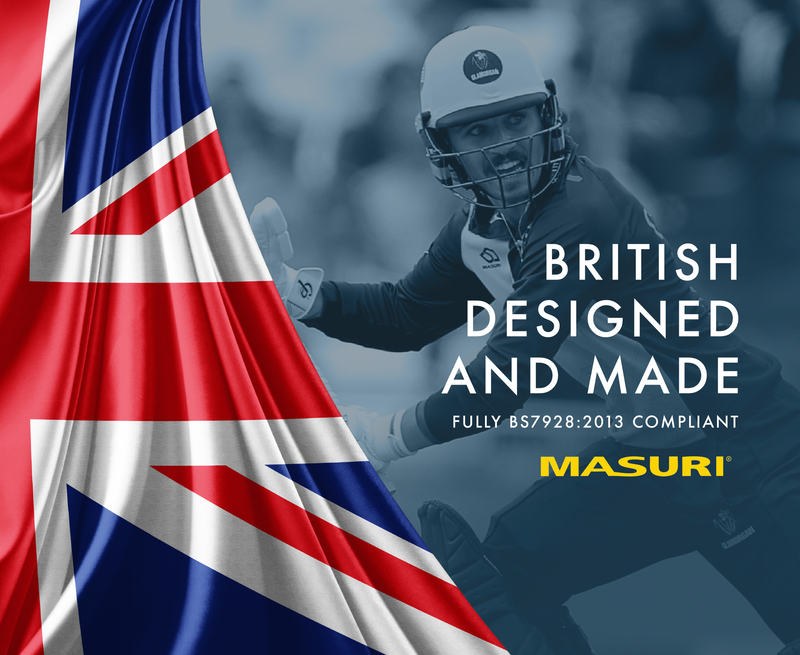 british designed and made e line titanium cricket helmet with union jack flag