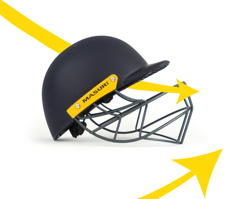 airflow cooling system on the masuri c line steel junior cricket helmet